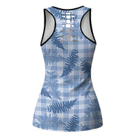 Blue Palaka Hawaii Palapalai Hollow Tank Top Hawaiian Fern