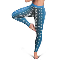 Blue Samoa Malu Tattoo Inspired Leggings