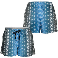 Blue Samoa Malu Tattoo Inspired Shorts for Women