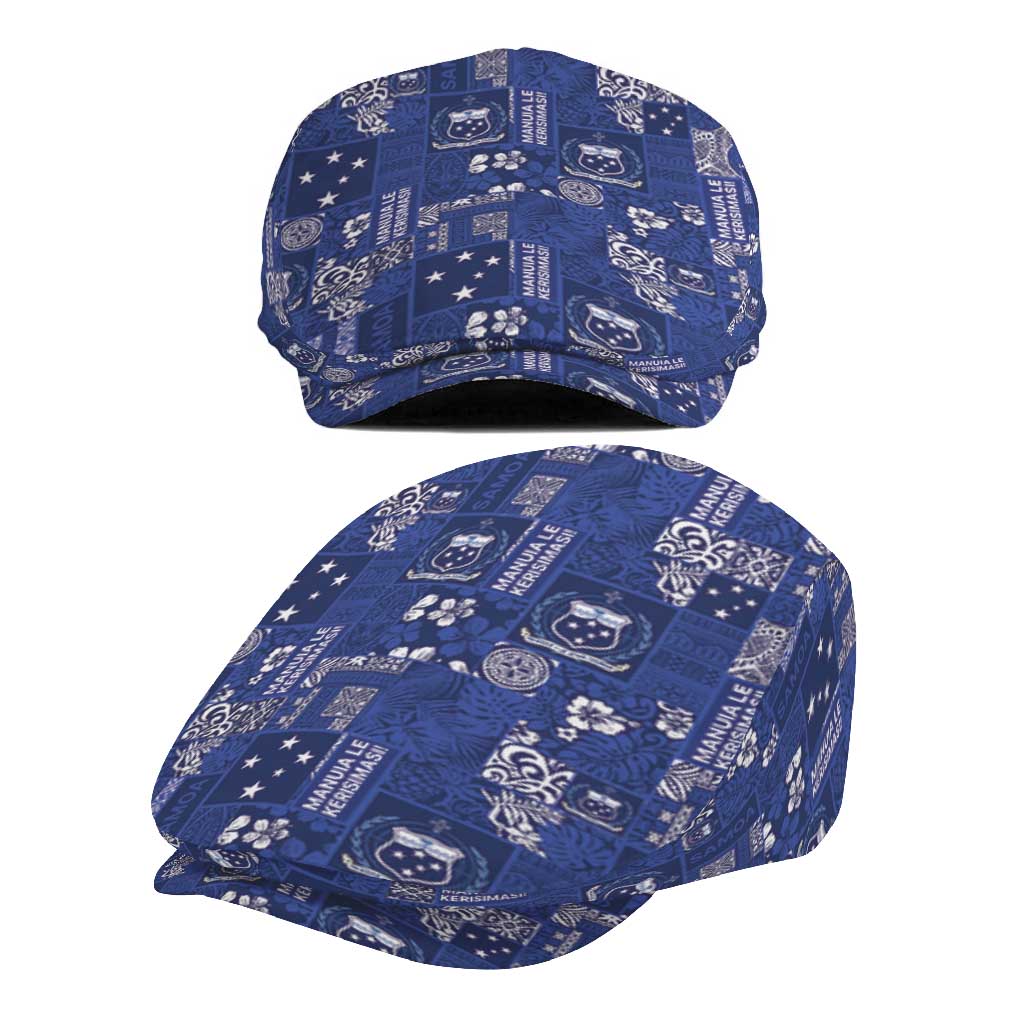 Blue Samoa Manuia Le Kerisimasi Jeff Hat Pacific Patchwork Xmas Vibes - Polynesian Pride