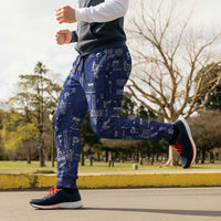 Blue Samoa Manuia Le Kerisimasi Jogger Pants Pacific Patchwork Xmas Vibes - Polynesian Pride