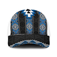 Blue Taniko Aotearoa Baseball Net Cap Niho Taniwha Mix Poutama - Polynesian Pride