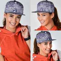 Blue Tonga Kilisimasi Fiefia Snapback Cap Pacific Patchwork Xmas Vibes - Polynesian Pride