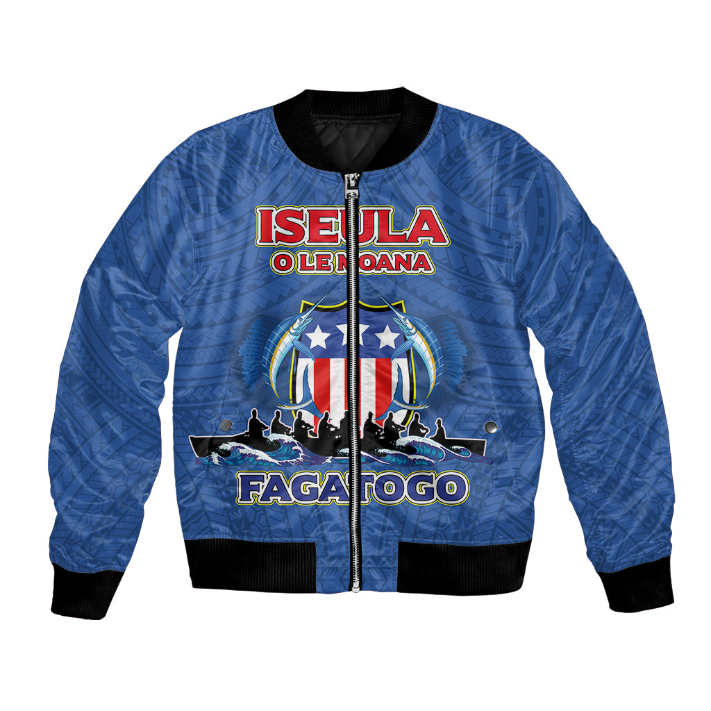 American Samoa Bomber Jacket Iseula o le Moana of Fagatogo Pride Blue Color LT03