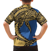 Polynesian Family Matching Outfit Samoan Shark Polynesian Tribal Off Shoulder Long Sleeve Dress And Shirt Family Set - Polynesian Pride