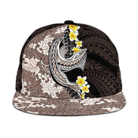 Brown and Black Hawaii Shark Tattoo Snapback Cap Puakenikeni Lei Plumeria Polynesian Pattern LT14 One Size Black - Polynesian Pride