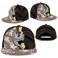 Brown and Black Hawaii Shark Tattoo Snapback Cap Puakenikeni Lei Plumeria Polynesian Pattern LT14 - Polynesian Pride