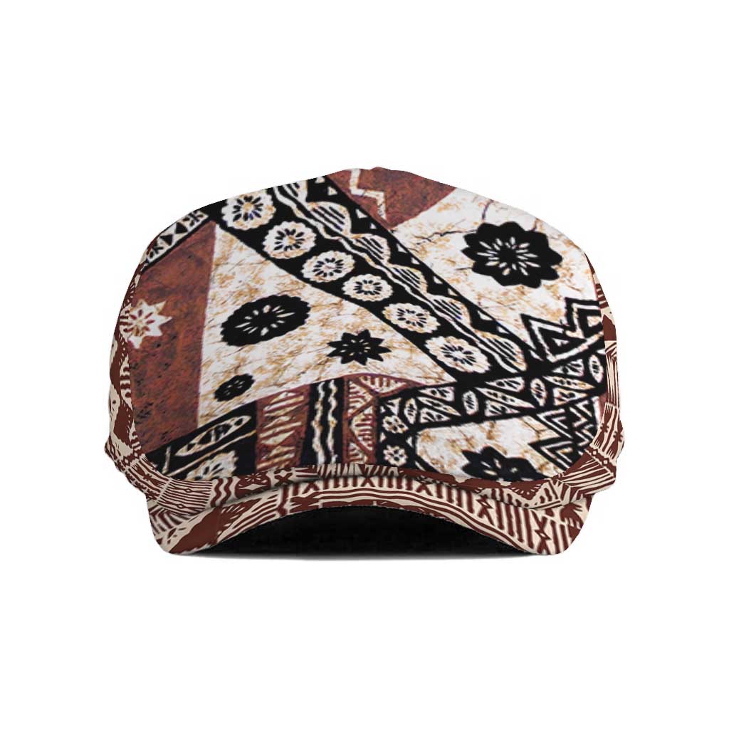 Brown Bula Fiji Jeff Hat Unique Masi Tapa Pattern - Polynesian Pride
