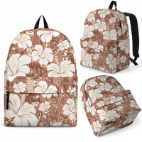 Brown Bula Fiji Masi Hibiscus Seamless Backpack