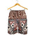 Brown Bula Fiji Shorts for Men Unique Masi Tapa Pattern - Polynesian Pride