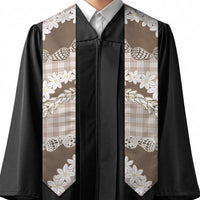 Brown Hawaii Tiare and Shell Lei Graduation Stole Hawaiian Palaka Luxury Vibes - Polynesian Pride