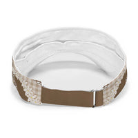 Brown Hawaii Tiare and Shell Lei Sun Visor Cap Hawaiian Palaka Luxury Vibes