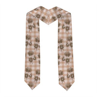 Brown Palaka Hawaii Graduation Stole Hawaiian Lehua Blossoms