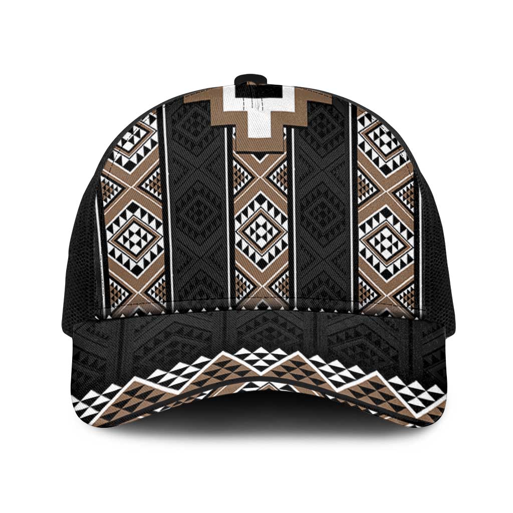 Brown Taniko Aotearoa Mesh Trucker Cap Niho Taniwha Mix Poutama - Polynesian Pride