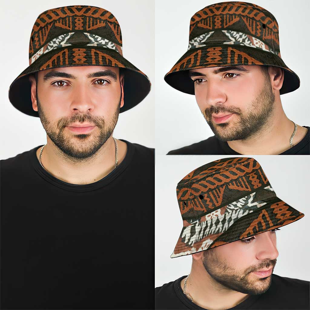 Bula Fiji Tapa Bucket Hat Fijian Masi Vintage Vibes - Polynesian Pride