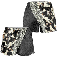 Bula Hibiscus Festival Shorts for Women Tapa Pattern Half Style - Polynesian Pride