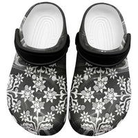 Cook Islands Black Marble Tivaevae Clogs Shoes