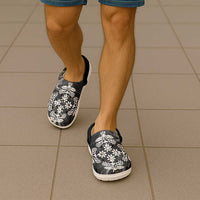Cook Islands Black Marble Tivaevae Clogs Shoes