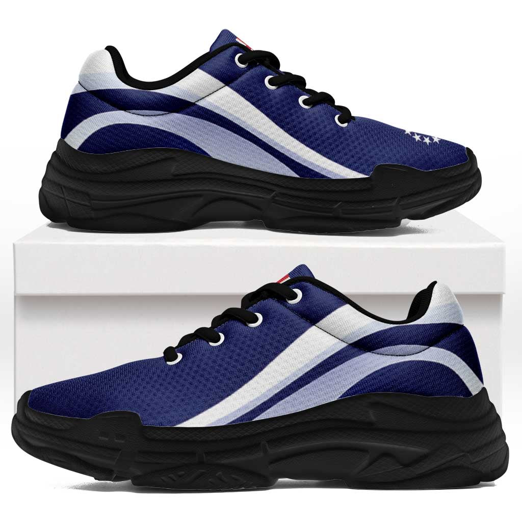 Cook Islands Chunky Sneakers Flag-Inspired Curve Style