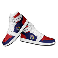 Cook Islands High Sneakers AJ1 Coat Of Arms Flag Inspired