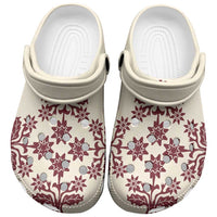 Cook Islands Maroon Tivaevae Clogs Shoes