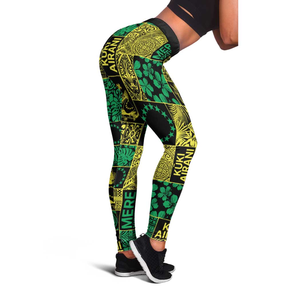 Cook Islands Mere Kiritimiti Leggings Pacific Patchwork Xmas Vibes - Polynesian Pride
