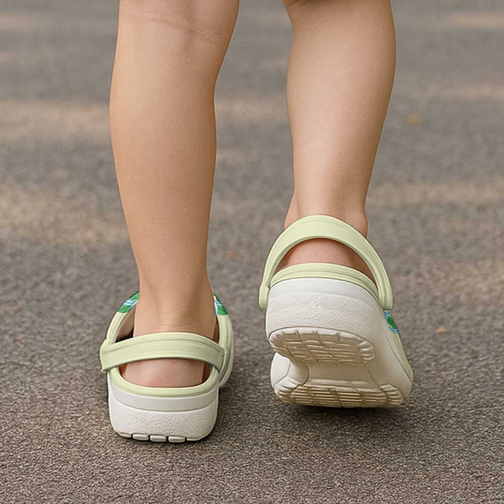 Cook Islands Tivaevae Quilt Clogs Shoes Beige