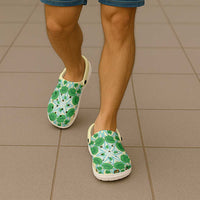 Cook Islands Tivaevae Quilt Clogs Shoes Beige