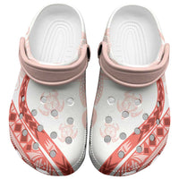 Coral Red Polynesian Tribal Turtle Floral Pattern Clogs Shoes - Polynesian Pride