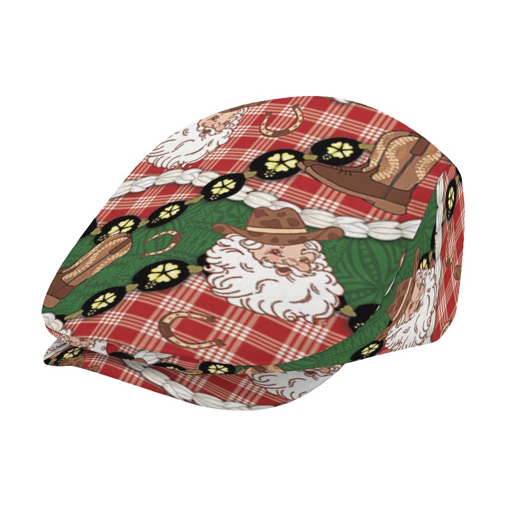 Cowboy Hawaii Mele Kalikimaka Jeff Hat Paniolo Kukui Nut Pikake Lei Red Version - Polynesian Pride