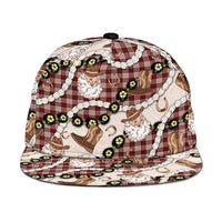 Cowboy Hawaii Mele Kalikimaka Snapback Cap Paniolo Kukui Nut Pikake Lei Burgundy Version - Polynesian Pride