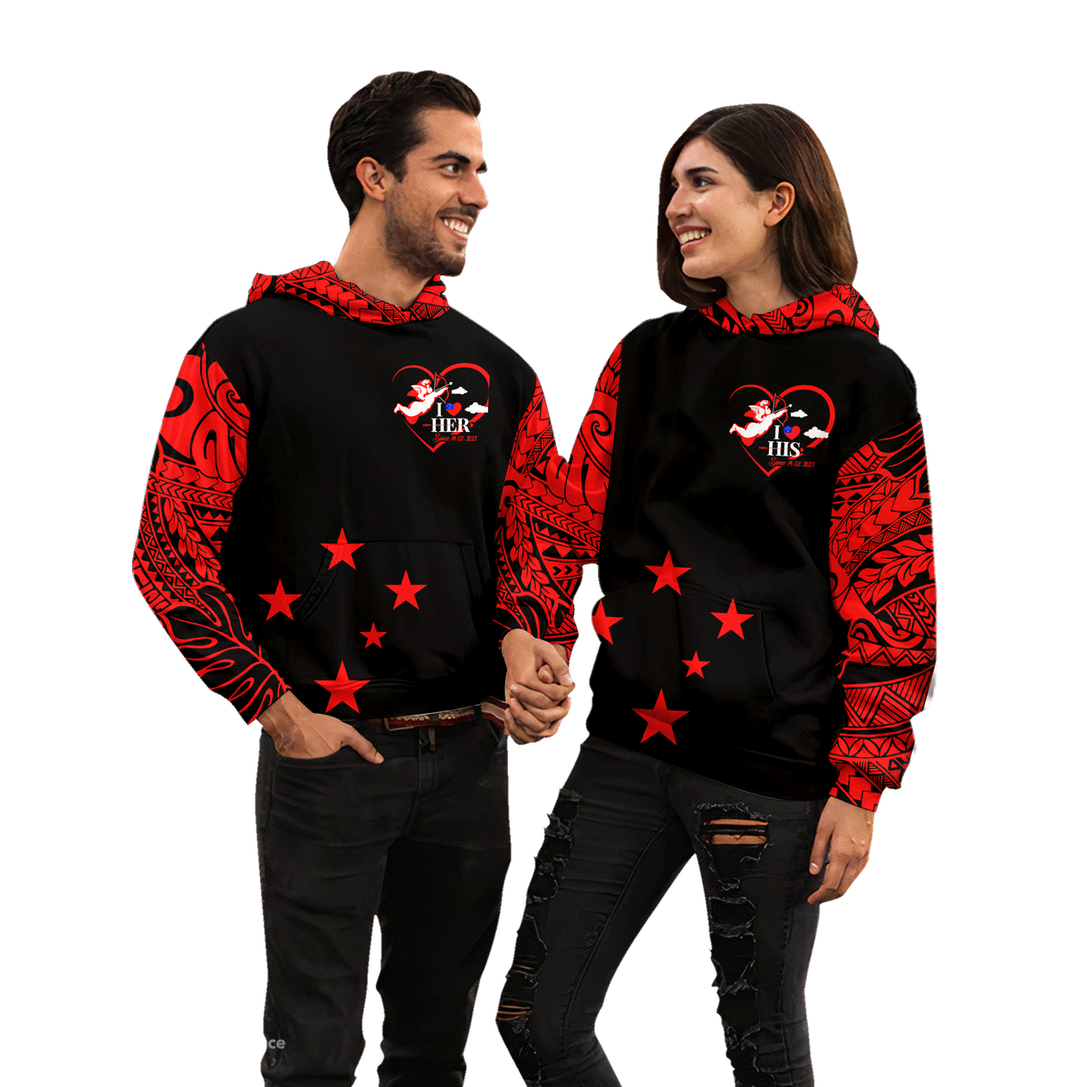 Samoa Valentine Day Couple Hoodie LT2 No Men - Polynesian Pride