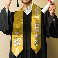 Custom Anastasis College Graduation Stole Tongan Ngatu Pattern