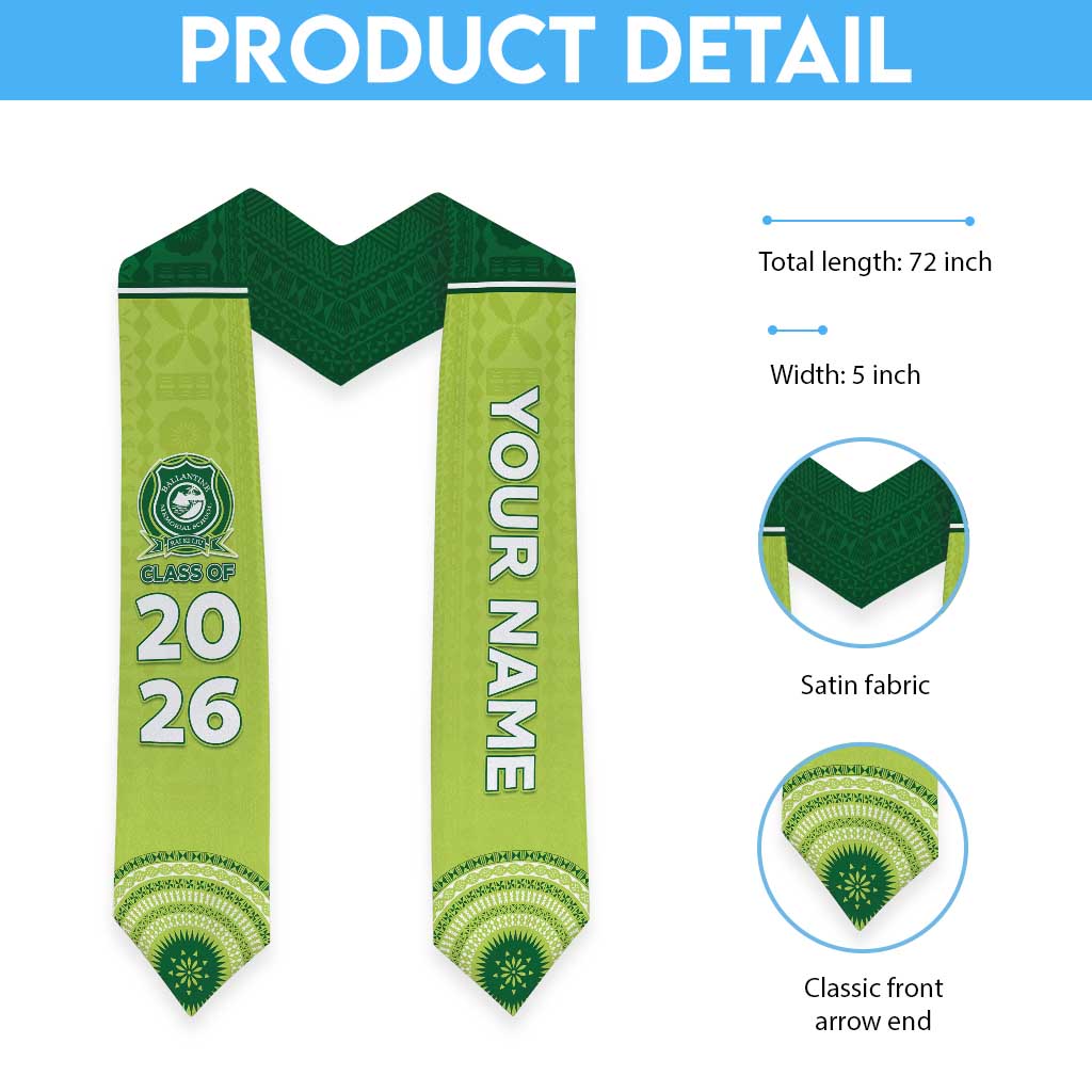 Custom Ballantine Memorial School Graduation Stole With Fijian Tapa Pattern