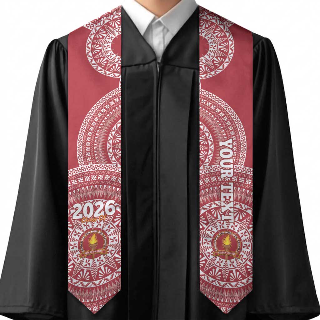 Custom Beulah College Tonga Graduation Stole Class Of Year Tongan Ngatu Pattern