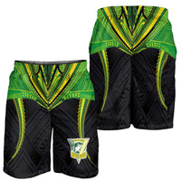 Custom Cook Islands Rugby Shorts for Men Tatau Art Sport Style Black Color