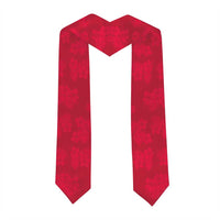 Custom Guam Graduation Stole Guaman Seal Red Floral Design