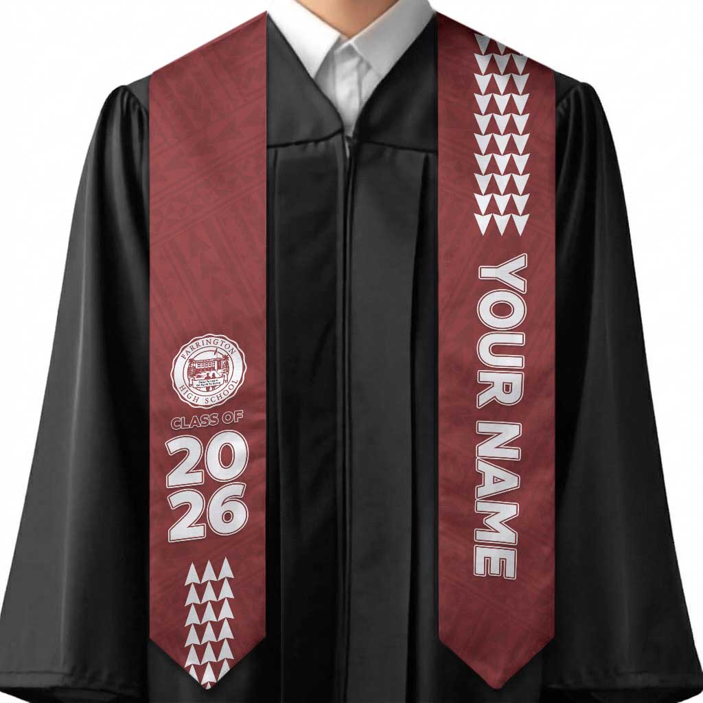 Custom Hawaii Farrington High School Graduation Stole Kakau Pattern