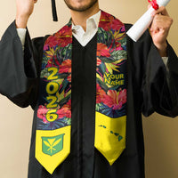 Custom Hawaii Graduation Stole Tropical Flowers