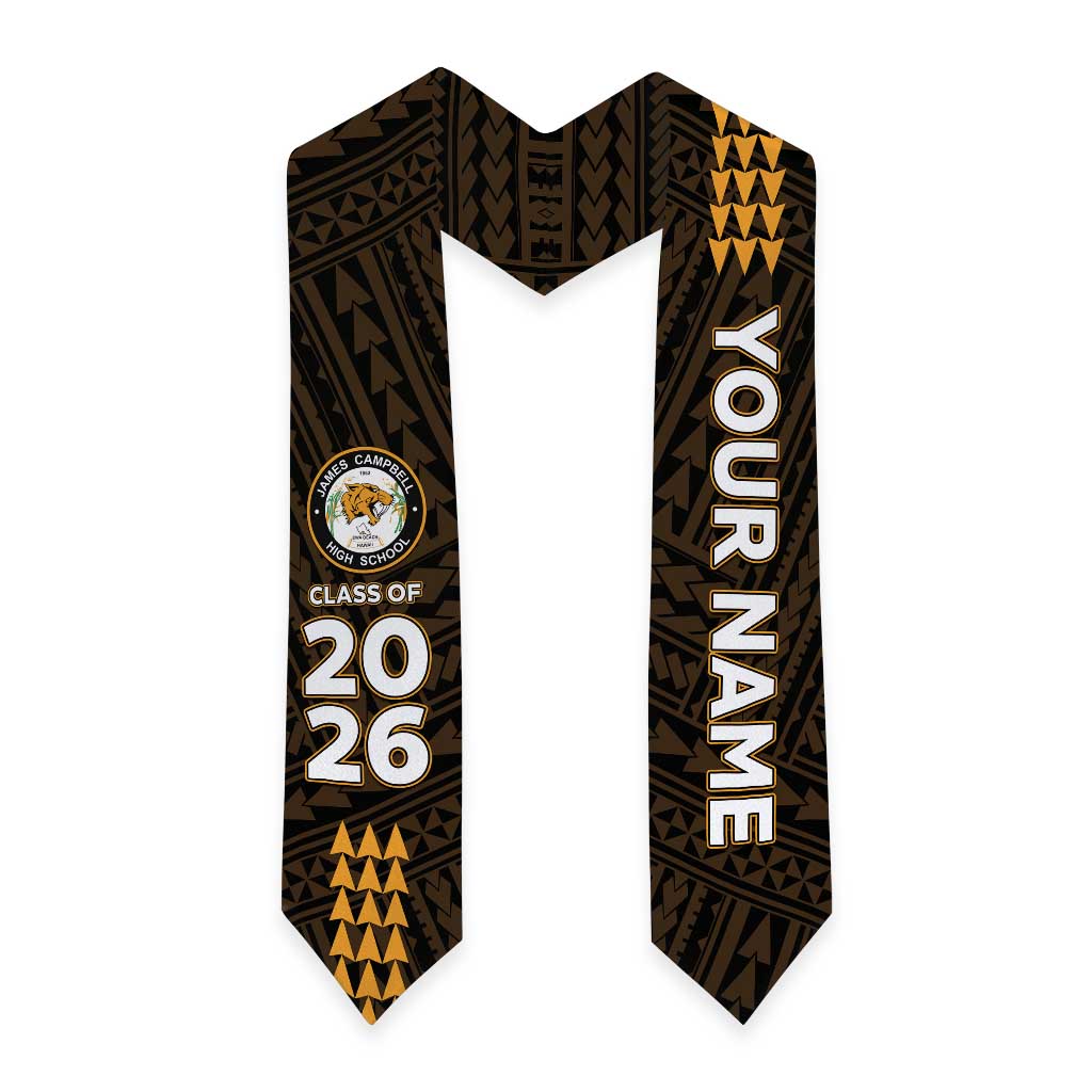 Custom Hawaii James Campbell High School Graduation Stole Kakau Pattern