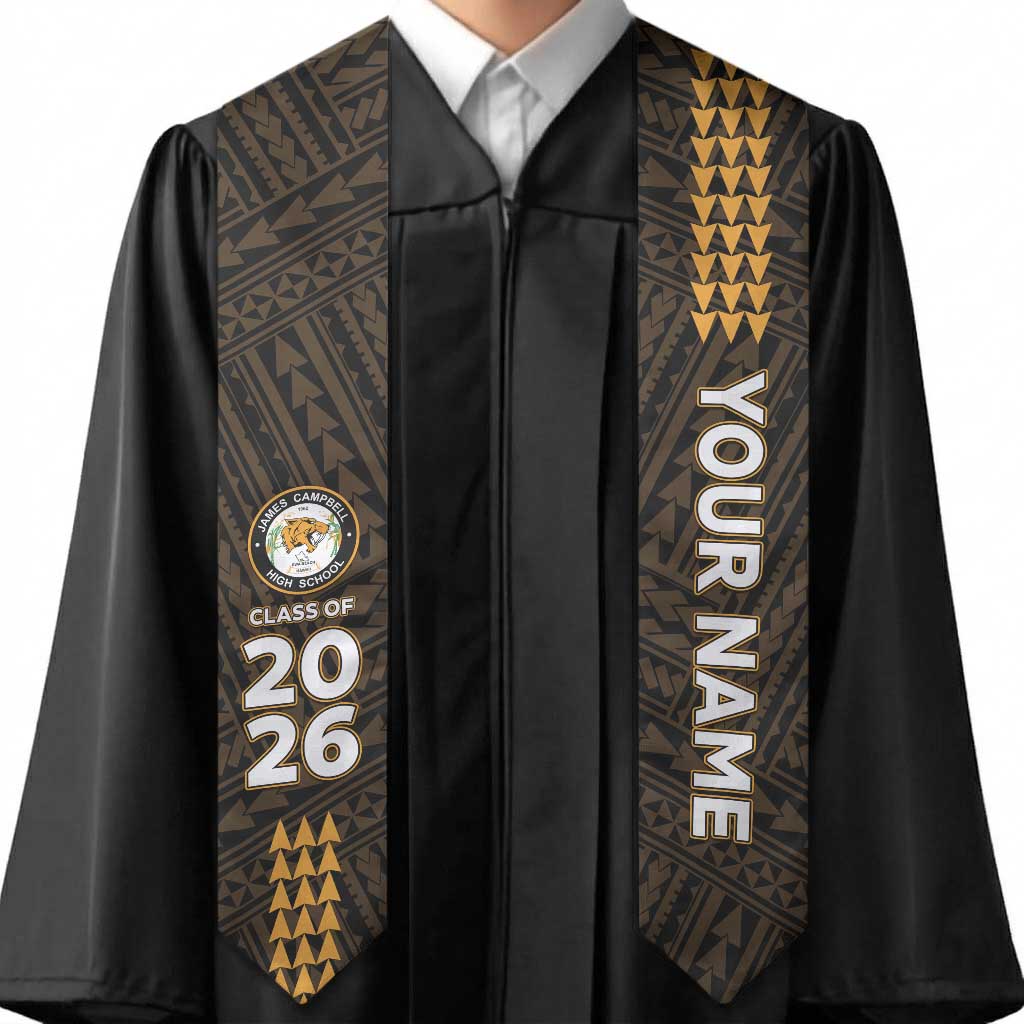 Custom Hawaii James Campbell High School Graduation Stole Kakau Pattern