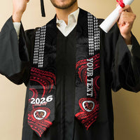 Custom Hawaii Kahuku High And Intermediate School Graduation Stole Class Of Year Red Raiders Kakau Pattern