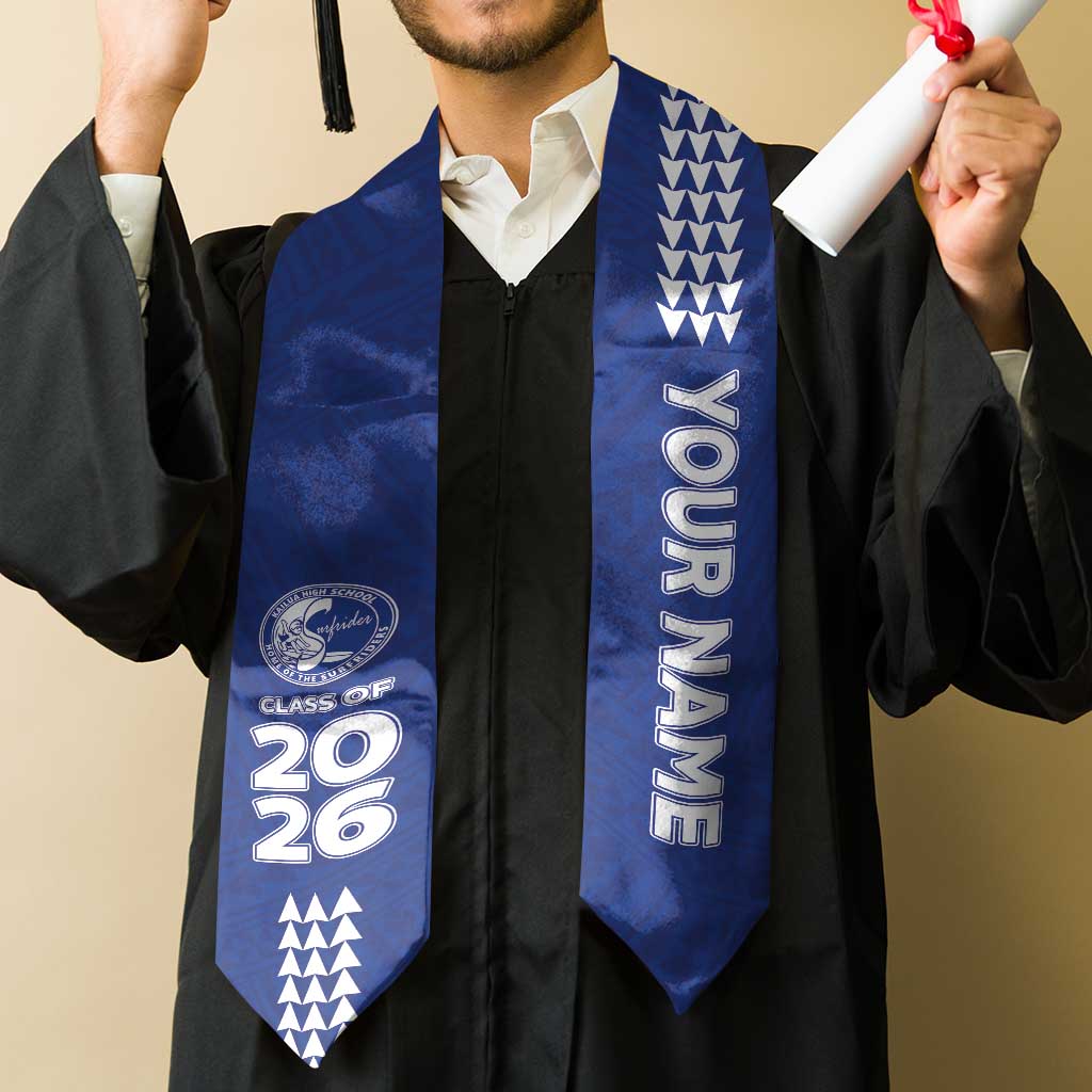 Custom Hawaii Kailua High School Graduation Stole Kakau Pattern