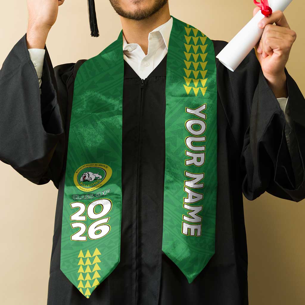 Custom Hawaii Kaimuki High School Graduation Stole Kakau Pattern
