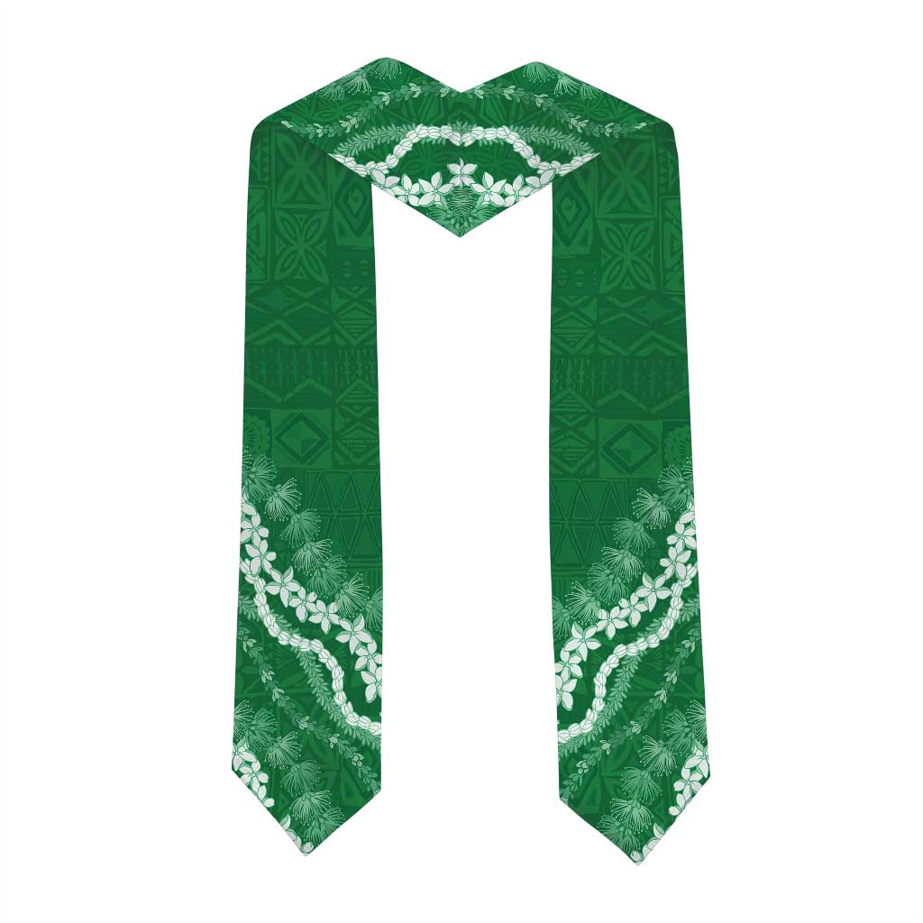 Custom Hawaii Konawaena High School Graduation Stole Tapa Pattern With Leis