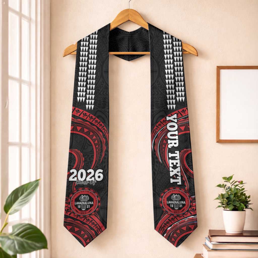 Custom Hawaii Lahainaluna High School Graduation Stole Class Of Year Polynesian Kakau Pattern