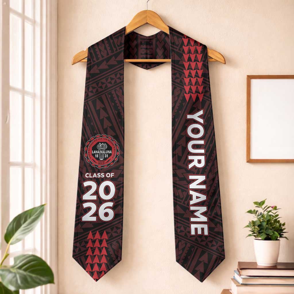Custom Hawaii Lahainaluna High School Graduation Stole Kakau Pattern