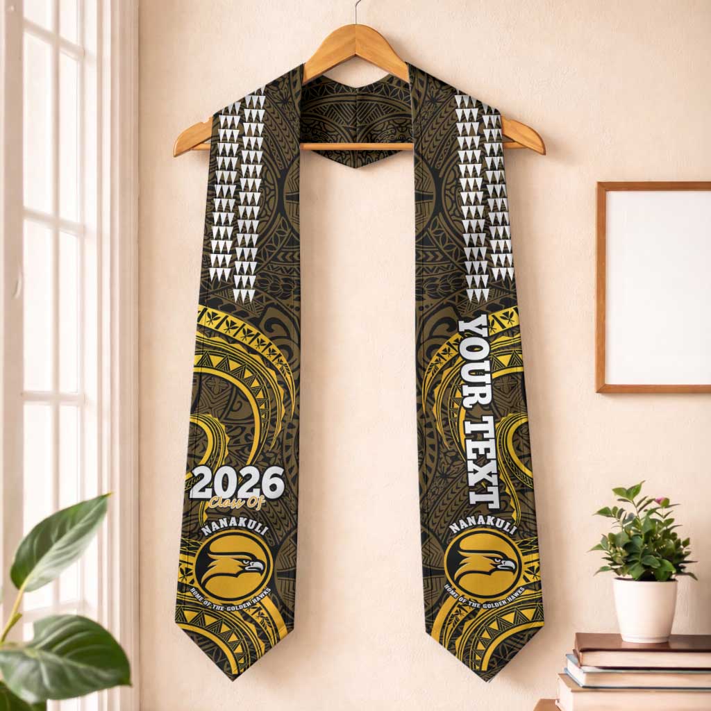Custom Hawaii Nanakuli High and Intermediate School Graduation Stole Class Of Year Polynesian Kakau Pattern
