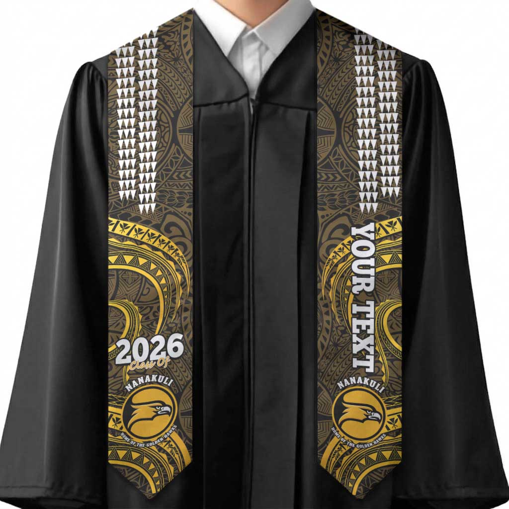Custom Hawaii Nanakuli High and Intermediate School Graduation Stole Class Of Year Polynesian Kakau Pattern