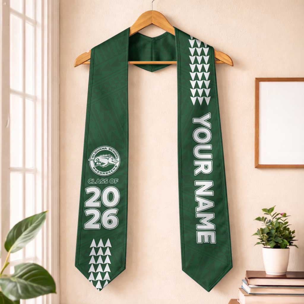 Custom Hawaii Olomana High & Intermediate School Graduation Stole Kakau Pattern